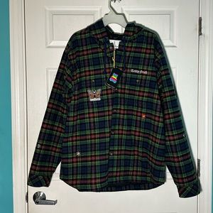 NWT Teddy Fresh embroidered flannel shirt jacket